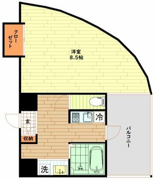 大阪府大阪市西区新町3丁目(マンション)の賃貸物件の間取り