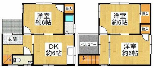 大阪府堺市東区日置荘原寺町(一戸建)の賃貸物件の間取り