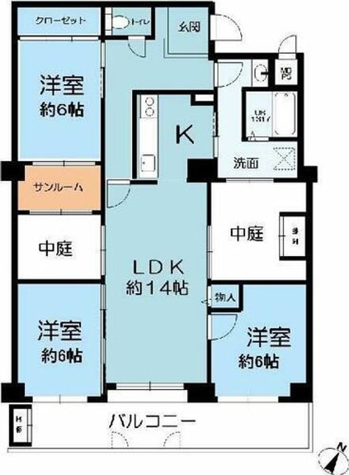ライオンズマンション北鈴蘭台の間取り