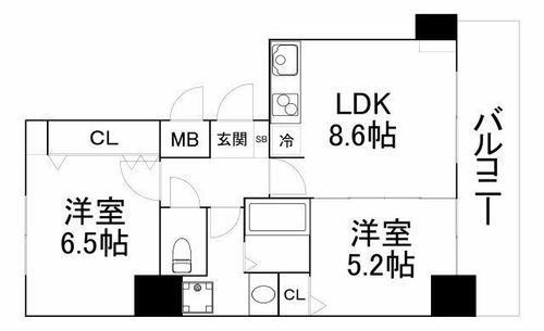 大阪府大阪市北区豊崎4丁目(マンション)の賃貸物件の間取り