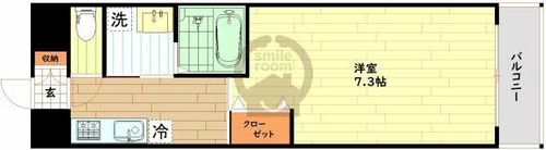 大阪府大阪市中央区博労町2丁目(マンション)の賃貸物件の間取り