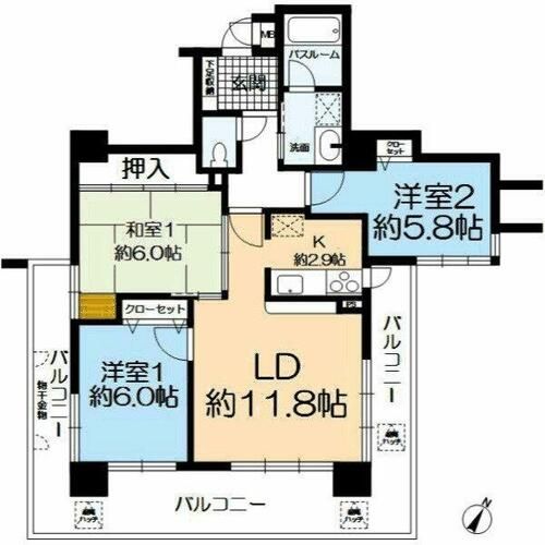 エクセルシティ水笠公園の間取り