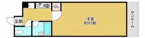 大阪府大阪市天王寺区東高津町(マンション)の賃貸物件の間取り