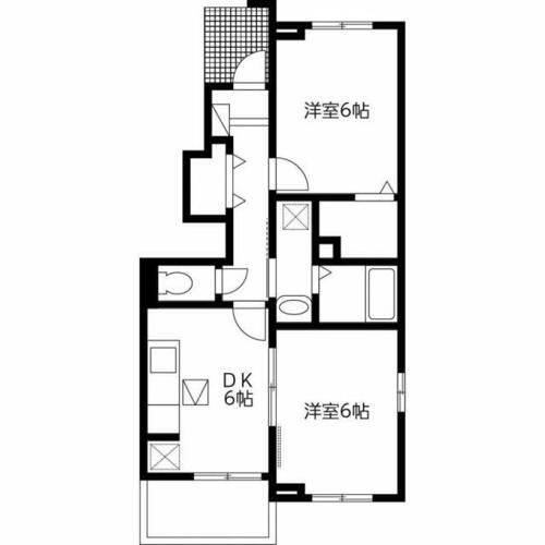ユトリロ緑ヶ丘 2 Bの間取り