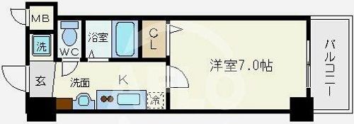 エスリードコート難波ウエストの間取り