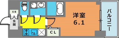 エスリード神戸ラ・コスタ604の間取り