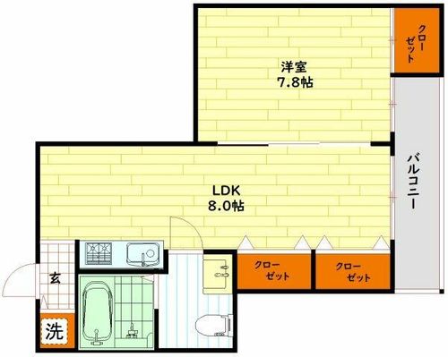 大阪府大阪市旭区森小路1丁目(マンション)の賃貸物件の間取り