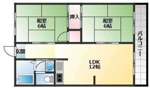廻鶴ハイツの間取り