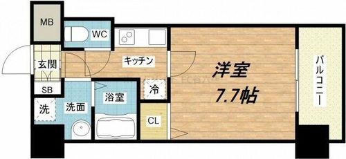 S-RESIDENCE緑橋駅前の間取り