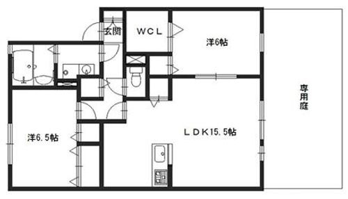 ラフィネ宮前102の間取り