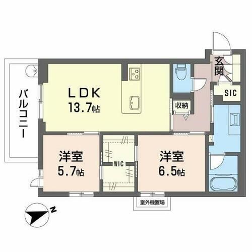 大阪府堺市西区浜寺元町3丁(マンション)の賃貸物件の間取り
