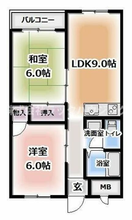 太秦グリーンハイツB棟の間取り