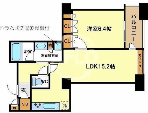 ディーグラフォート大阪NYタワー肥後橋の間取り
