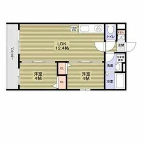 大阪府東大阪市若江本町1丁目(アパート)の賃貸物件の間取り
