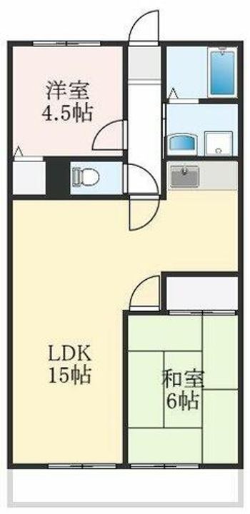 大阪府堺市西区上(アパート)の賃貸物件の間取り