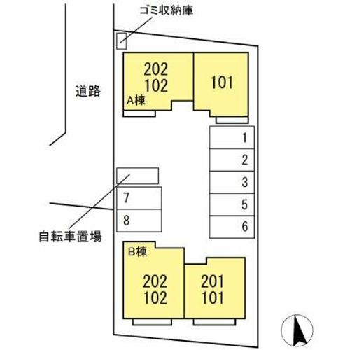 EsperioA棟102の地図