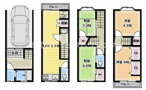 大阪府門真市新橋町(一戸建)の賃貸物件の間取り