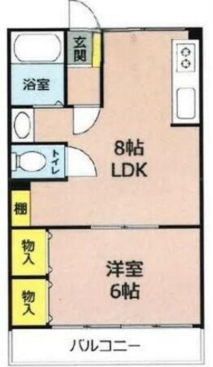長田コーポ308の間取り