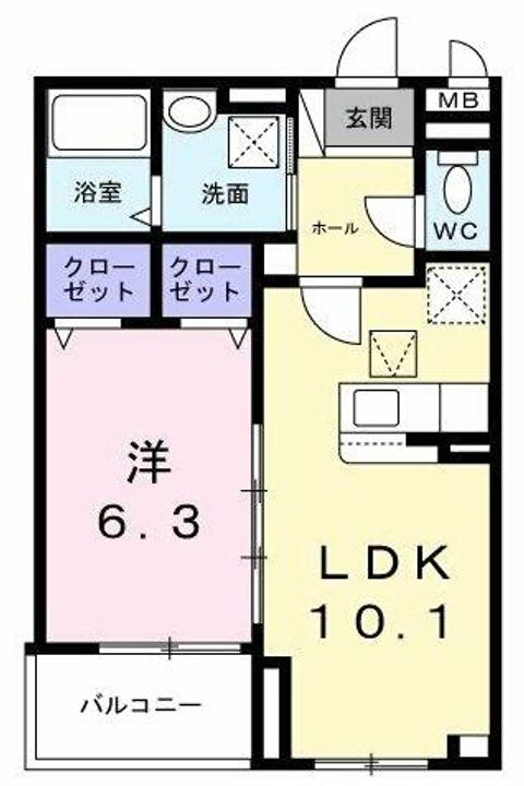 ヴィヴァレス松ノ内の間取り