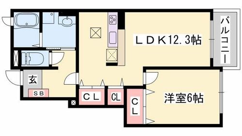 兵庫県姫路市大津区長松(アパート)の賃貸物件の間取り
