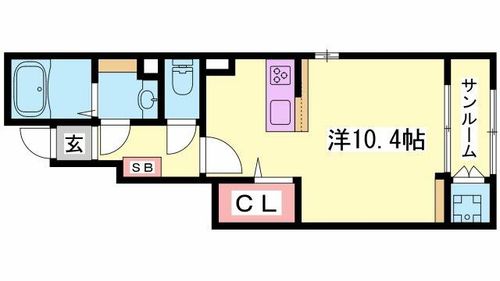 兵庫県姫路市広畑区才(アパート)の賃貸物件の間取り