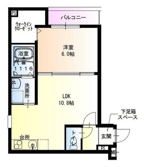 大阪府東大阪市稲田本町3丁目(アパート)の賃貸物件の間取り