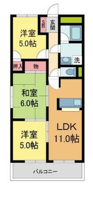 ソレアード上甲子園101の間取り