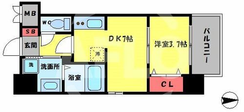 プライマル南森町パークビューの間取り