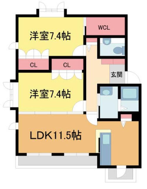 アヴェニール仁川102の間取り