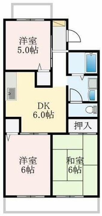 大阪府富田林市藤沢台4丁目(アパート)の賃貸物件の間取り