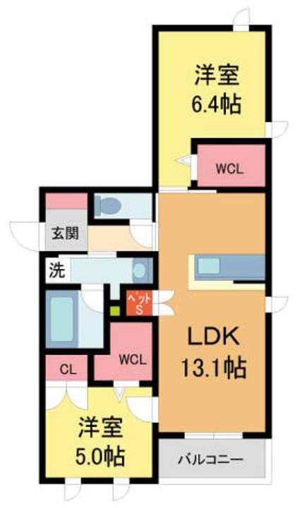 (仮)伊丹市北河原2丁目ヘーベルメゾン302の間取り