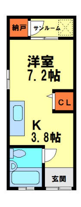 加茂ハイツ104の間取り