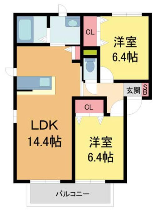 ソレイル・レヴァントI・II・III番館2201の間取り