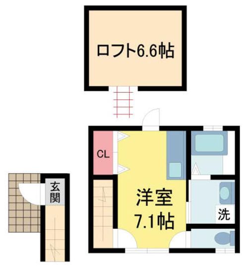 仁川町4丁目メゾネット201の間取り
