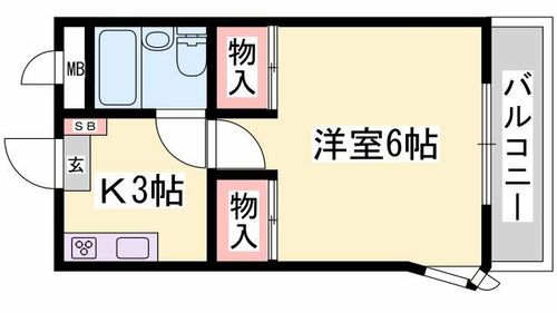 城北ハイツ206の間取り
