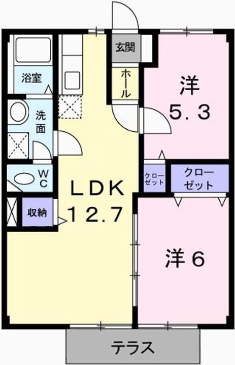 兵庫県姫路市網干区坂上(アパート)の賃貸物件の間取り