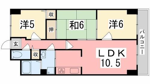 ラフェスタ大塩405の間取り