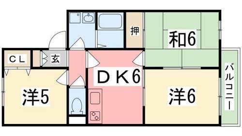ヴァンベールB棟203の間取り
