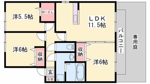 兵庫県姫路市網干区大江島古川町(アパート)の賃貸物件の間取り
