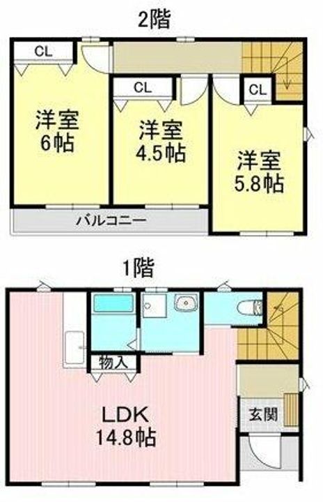 愛知県知多郡東浦町大字石浜字中子新田(一戸建)の賃貸物件の間取り