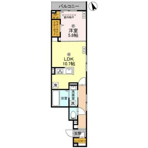 兵庫県西宮市学文殿町2丁目(アパート)の賃貸物件の間取り
