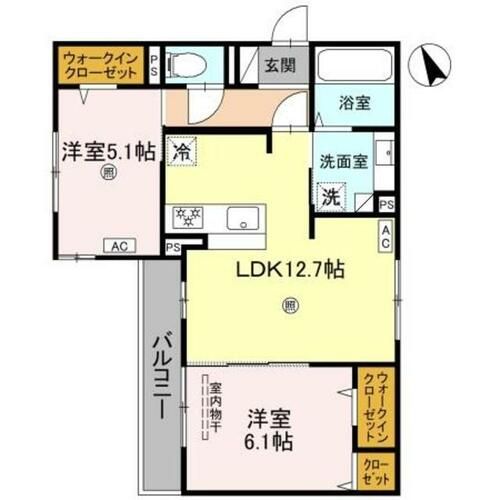 兵庫県西宮市学文殿町2丁目(アパート)の賃貸物件の間取り