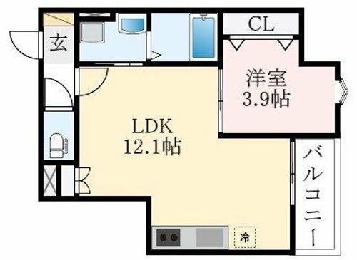 大阪府藤井寺市小山1丁目(アパート)の賃貸物件の間取り