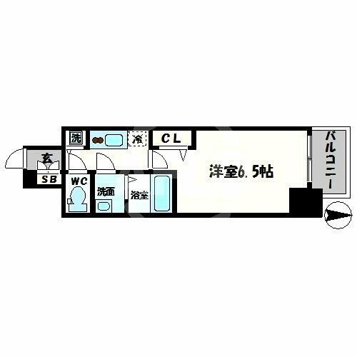 レオンコンフォート難波ノワールの間取り