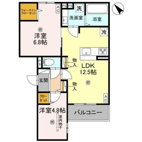 兵庫県神戸市須磨区大田町4丁目(アパート)の賃貸物件の間取り