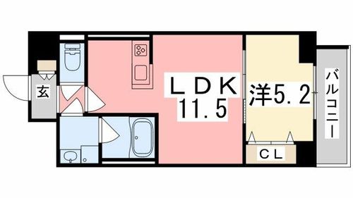 MISTRAL姫路駅前Ⅴ忍町801の間取り