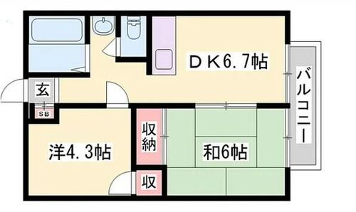ノーブル御立1-Aの間取り