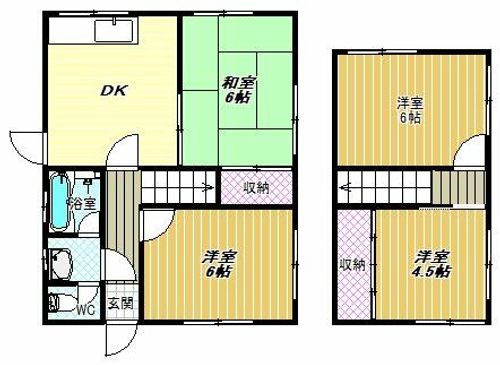 大阪府富田林市山手町(一戸建)の賃貸物件の間取り