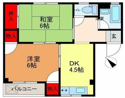 野里マンション502の間取り