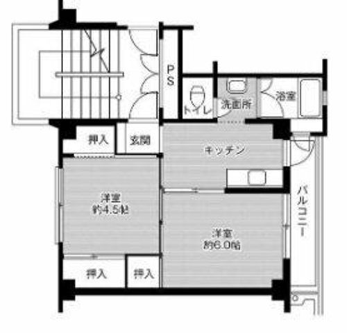 ビレッジハウス粟生2号棟0304の間取り
